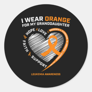 Sticker Rond Femmes Je Porte De L'Orange Pour Ma Petite-Fille L
