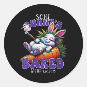 Sticker Rond FEMMES Lapin De Pâques Mauvais Groin Amaile Fumer