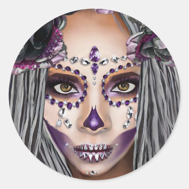 Sticker Rond Femmes noires africaines Prêtres vaudou Imaginaire (Devant)