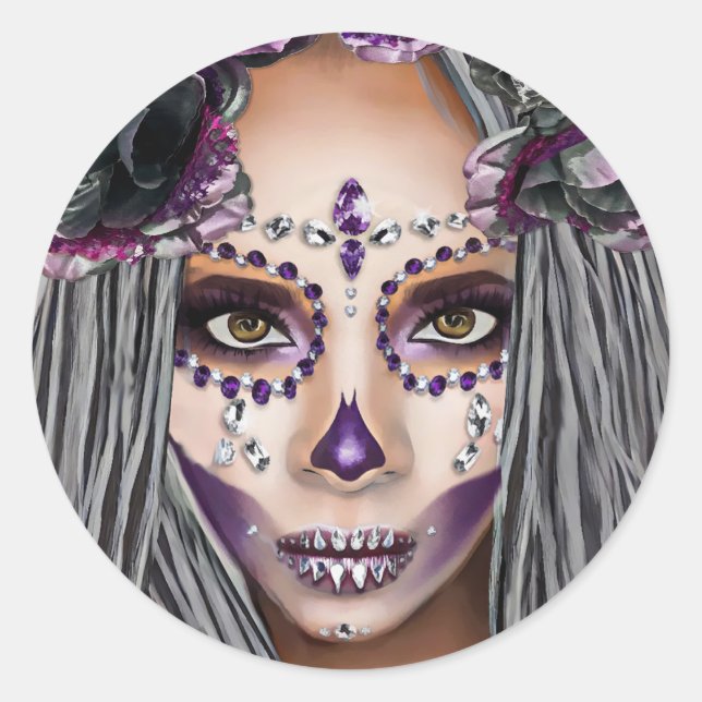 Sticker Rond Femmes noires africaines Prêtres vaudou Imaginaire (Devant)