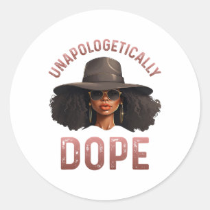 Sticker Rond Femmes noires Drogue sans apologisme JunetDix Noir