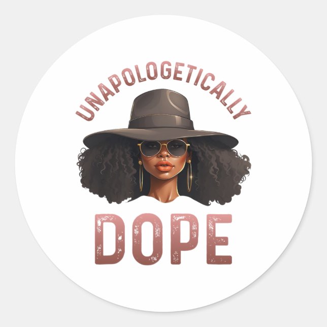 Sticker Rond Femmes noires Drogue sans apologisme JunetDix Noir (Devant)