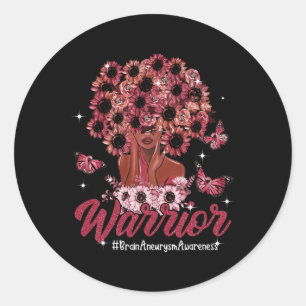 Sticker Rond Femmes Noires guerrières Tournesol Cheveux Cerveau