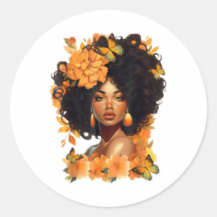 Sticker Rond Femmes noires Hist sans apologisme JunetDix noir