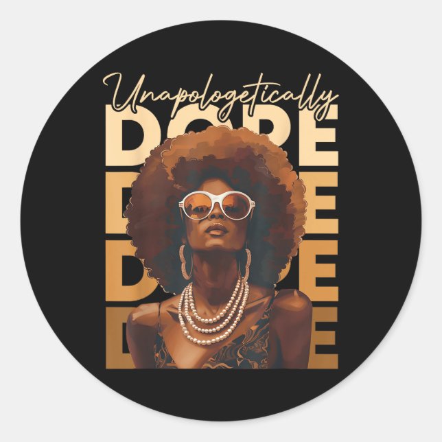 Sticker Rond Femmes noires Hist sans apologisme JunetDix noir (Devant)
