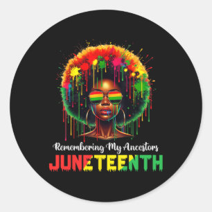 Sticker Rond Femmes Noires Juneteenth Se souvenir de mes ancêtr