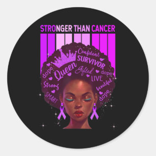 Sticker Rond Femmes noires Reine plus forte que l'épilepsie Ri 