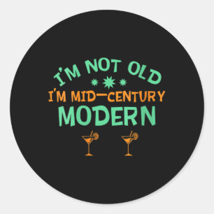 Sticker Rond Femmes Pas Vieux Moderne Rétro Drôle de Milieu de 