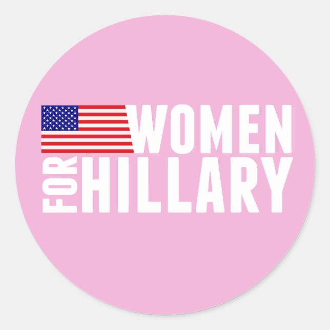 Sticker Rond Femmes pour Hillary Pink (Devant)