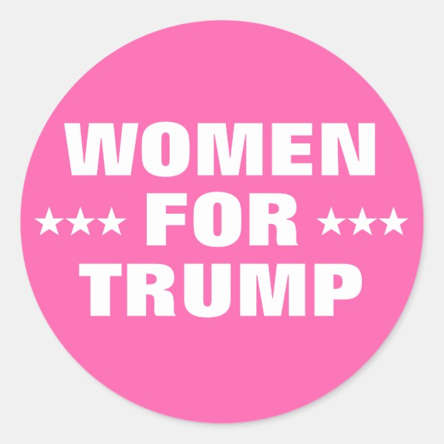 Sticker Rond Femmes pour l'élection de Trump MAGA rose (Devant)