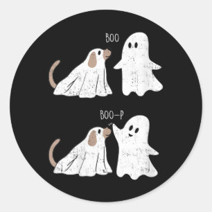 Sticker Rond Femmes Rétro Vintage Boo Boop Fantôme Et Chien