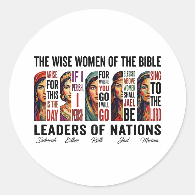 Sticker Rond Femmes sages de la Bible Leaders (Devant)