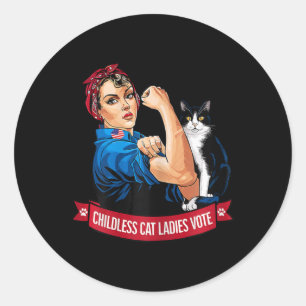 Sticker Rond Femmes sans chats Voter Femmes Voter Politique E