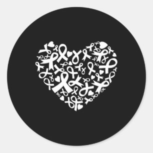 Sticker Rond Femmes Sensibilisation au cancer du sein Coeur Rub