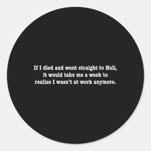 Sticker Rond Femmes Si Je Meurs Et Vais En EnferDrôle Sarcasme