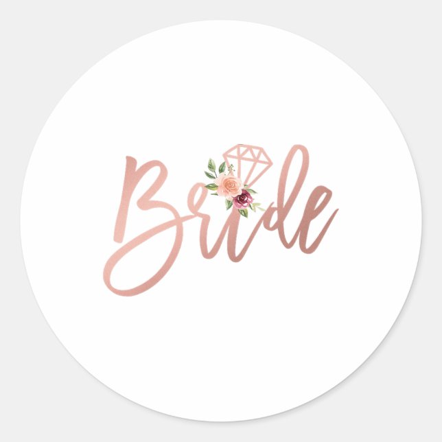 Sticker Rond Femmes Wedding shower Pour L'Avenir Mme Bride À Êt (Devant)