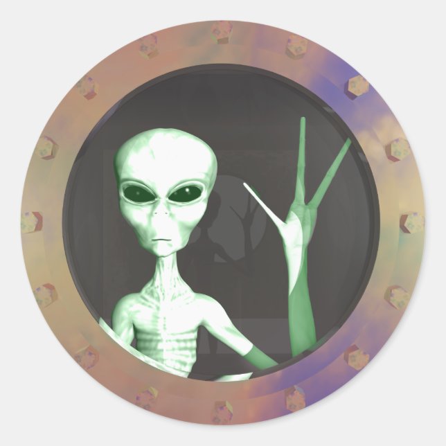 Sticker Rond fenêtre Alien (Devant)