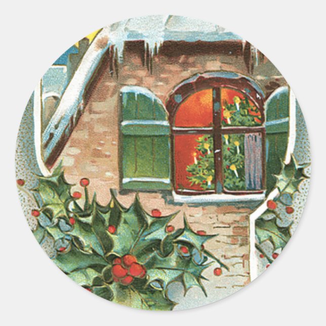 Sticker Rond Fenêtre Noël (Devant)