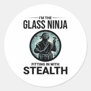 Sticker Rond Fenêtre plus brillante Verre Fitting Fitter Ninja