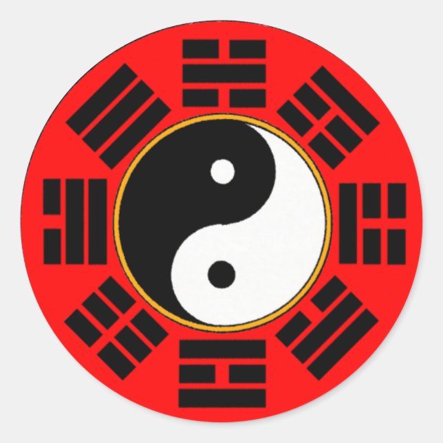 Sticker Rond Feng Shui Bagua Trigram Yin Yang (Devant)