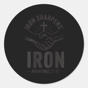 Sticker Rond Fer homme Sharpens Proverbes en fer 27 7 Christian