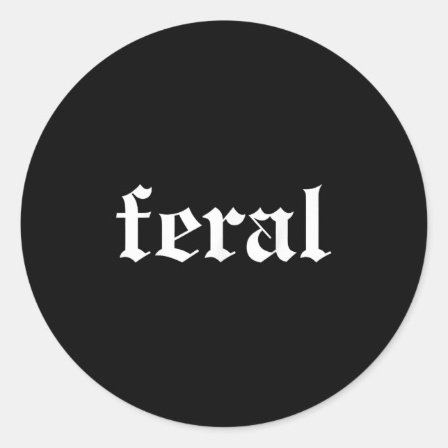 Sticker Rond Feral Girl été drôle (Devant)