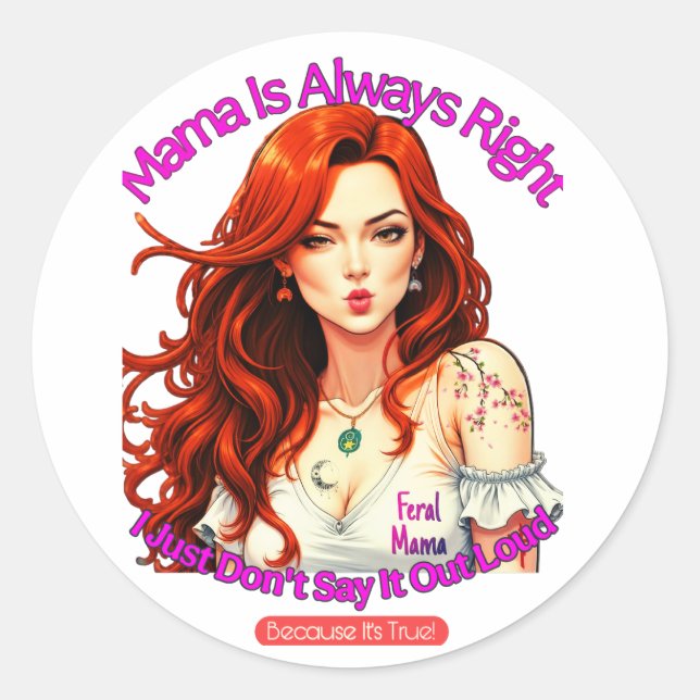 Sticker Rond Feral Mama (Devant)