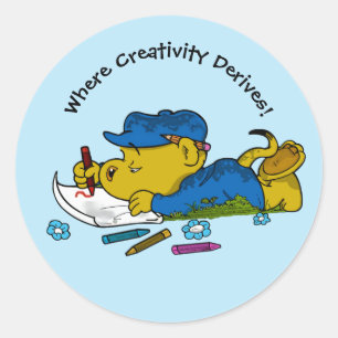 Sticker Rond Ferald Là où la créativité dérive !