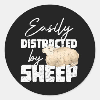 Sticker Rond Ferme amusante Agriculteur d'animaux de ferme faci