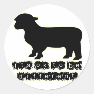 Sticker Rond ferme correcte de moutons noirs