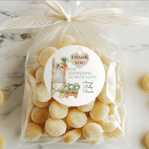 Sticker Rond Ferme cultivée localement Baby shower rustique Mer