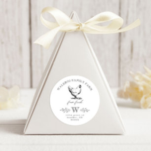 Sticker Rond Ferme de poulet moderne