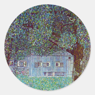 Sticker Rond Ferme en Haute-Autriche par Gustav Klimt