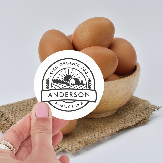 Sticker Rond ferme familiale ferme ferme ronde décorative (Barn Family Farm Farmer Round Decorative Classic Round Sticker)