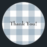 Sticker Rond Ferme Rustic Blue Buffalo Plaid Carré<br><div class="desc">autocollant</div>