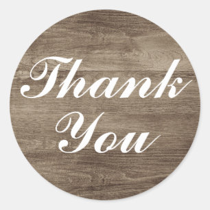 Sticker Rond Ferme rustique en bois Grange Élégant Merci