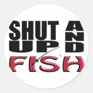 STICKER ROND FERME-TOI ET POISSON