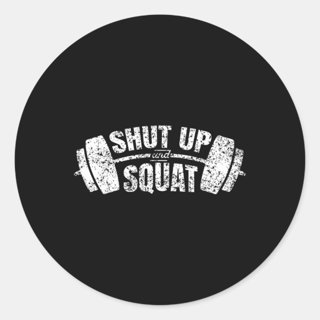 Sticker Rond Fermer Et Entraînement De Squat Fitness Exercice D (Devant)