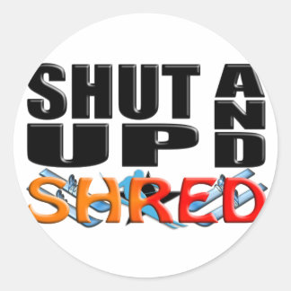 Sticker Rond FERMER ET PARTAGER (Ski de neige)
