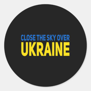 Sticker Rond Fermer le ciel sur l'Ukraine 