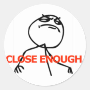 Sticker Rond Fermer suffisamment la face comique
