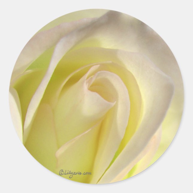 Sticker Rond Fermeture de l'enveloppe du Rose blanc désactivée (Devant)