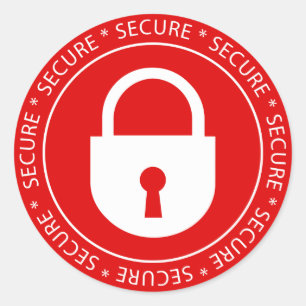 Sticker Rond Fermez à clef l'autocollant sûr de signe