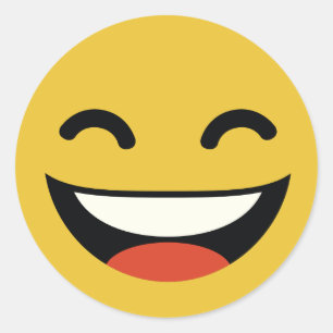 Sticker Rond Fermez vos yeux riant l'emoji
