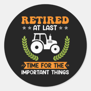 Sticker Rond Fermier retraité Retraité Retraité Retraité Retrai