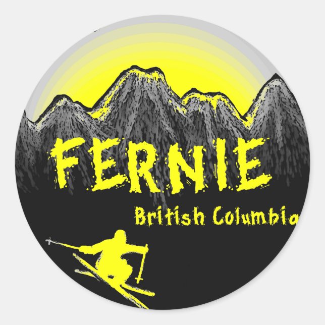Sticker Rond Fernie Colombie-Britannique Canada (Devant)