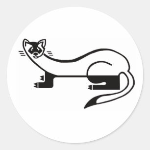 Sticker Rond FERRET à pieds noirs -Amoureux des animaux - En vo