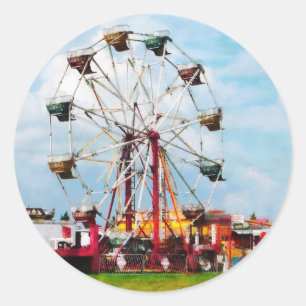 Sticker Rond Ferris Wheel contre Blue Sky