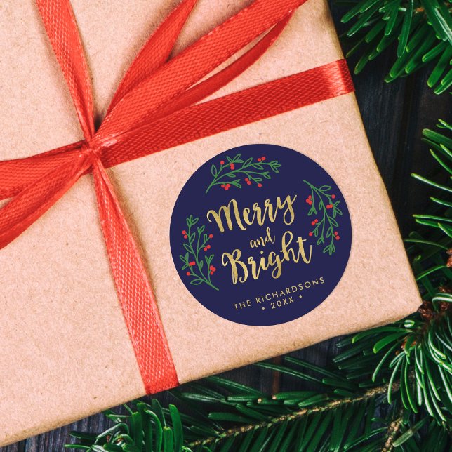 Sticker Rond Festiage Joyeux Festiage et Vacances Lumineuses (Créateur téléchargé)