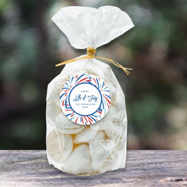 Sticker Rond Festif Fireworks Custom 4 juillet Party (Créateur téléchargé)